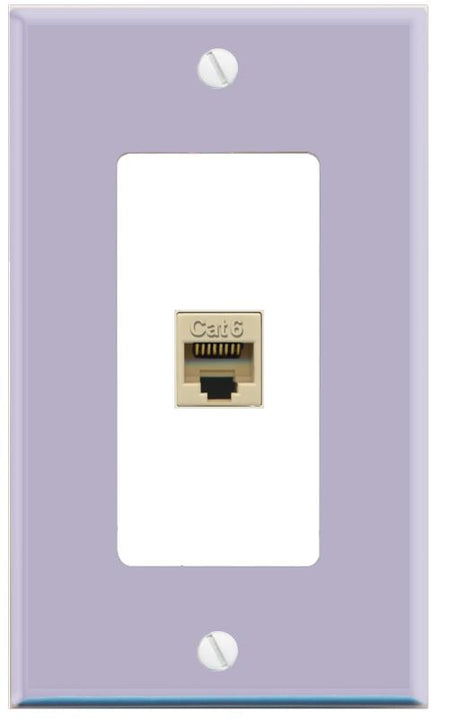 RiteAV CAT6-IVORY Wall Plate [Lavendar-White]