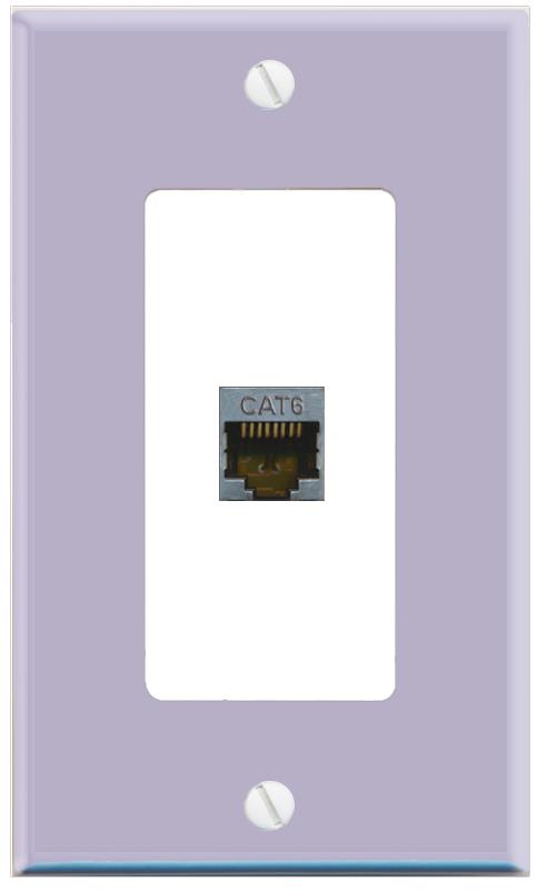 RiteAV CAT6-SHIELDED Wall Plate [Lavendar-White]