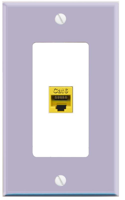 RiteAV CAT6-YELLOW Wall Plate [Lavendar-White]