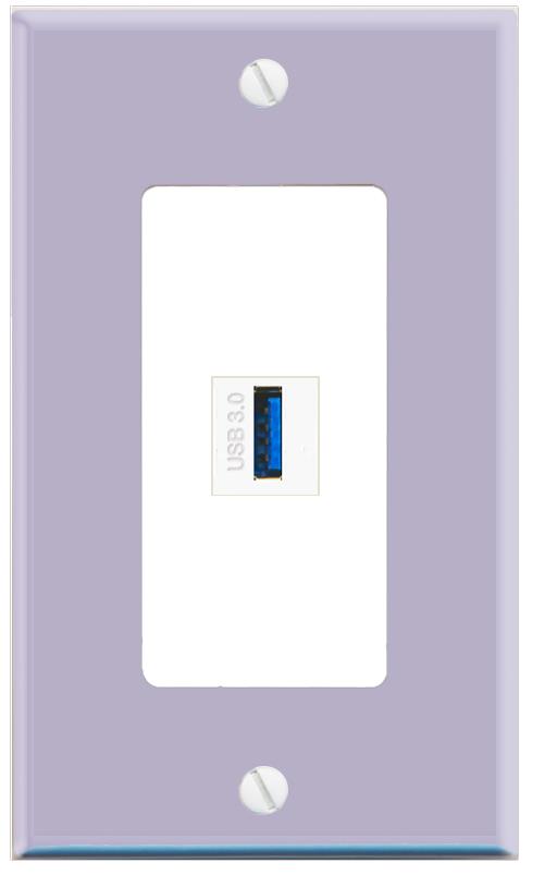 RiteAV USB-3 Wall Plate [Lavendar-White]