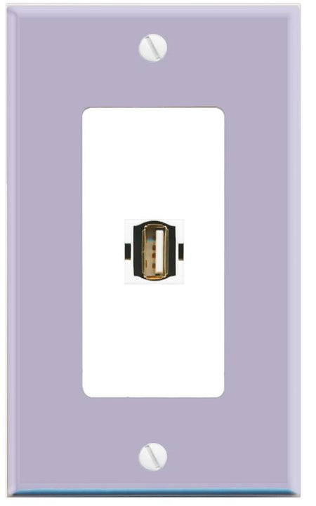 RiteAV USB2 Wall Plate [Lavendar-White]