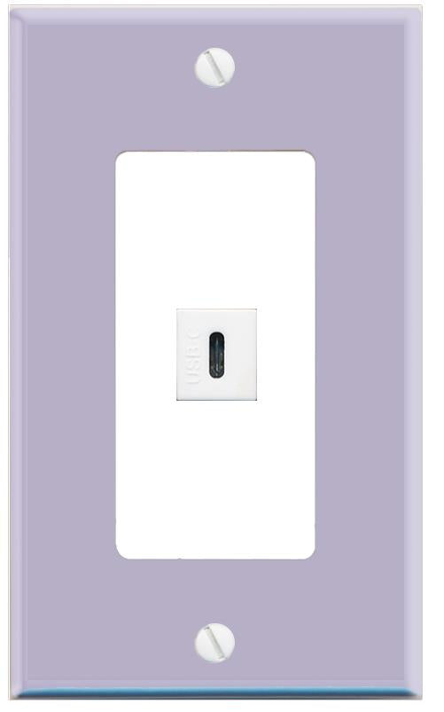 RiteAV USBC Wall Plate [Lavendar-White]