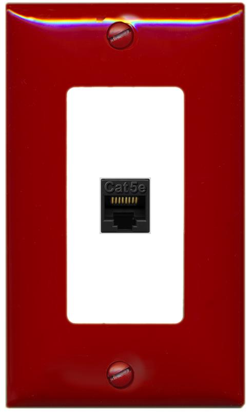 RiteAV CAT5E-BLACK Wall Plate [Red-White]