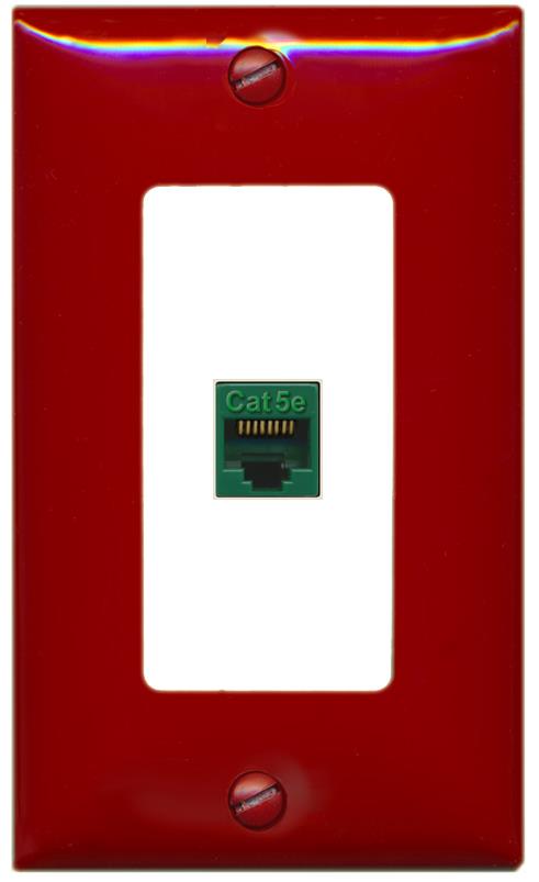 RiteAV CAT5E-GREEN Wall Plate [Red-White]