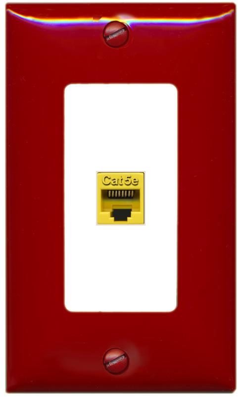 RiteAV CAT5E-YELLOW Wall Plate [Red-White]