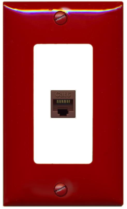 RiteAV CAT6-BROWN Wall Plate [Red-White]