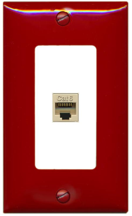 RiteAV CAT6-IVORY Wall Plate [Red-White]