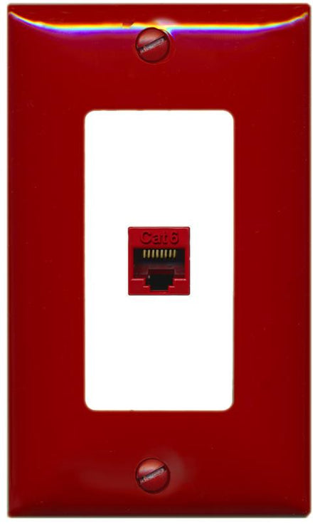 RiteAV CAT6-RED Wall Plate [Red-White]