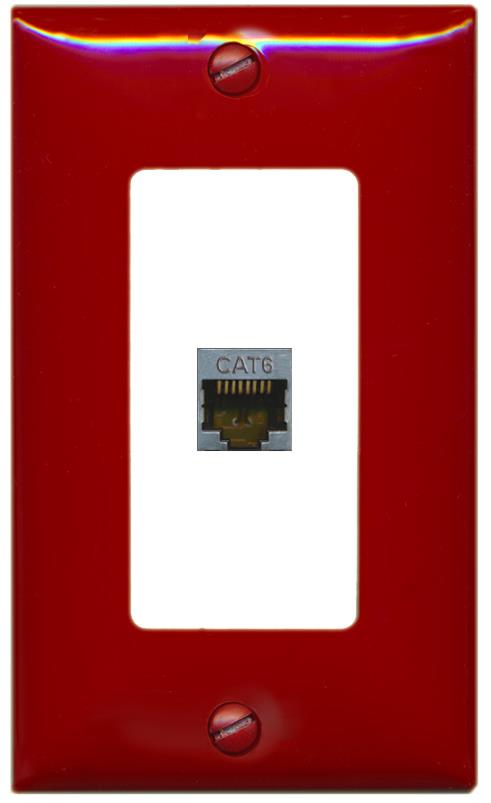 RiteAV CAT6-SHIELDED Wall Plate [Red-White]