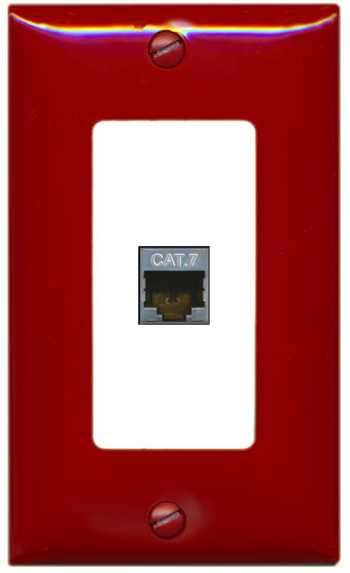 RiteAV CAT7 Wall Plate [Red-White]