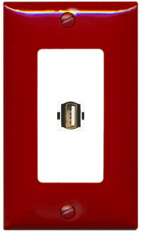 RiteAV USB2 Wall Plate [Red-White]