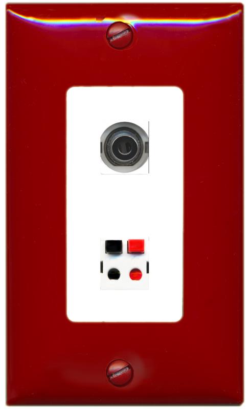 RiteAV 3.5mm SPEAKER Wall Plate [Red/White]