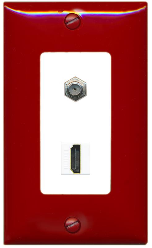 RiteAV COAX HDMI Wall Plate [Red/White]