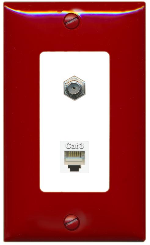 RiteAV COAX PHONE Wall Plate [Red/White]