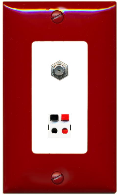 RiteAV COAX SPEAKER Wall Plate [Red/White]