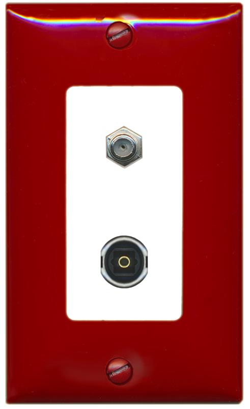 RiteAV COAX TOSLINK Wall Plate [Red/White]