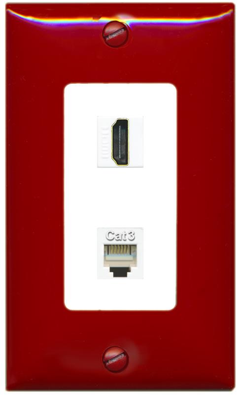 RiteAV HDMI PHONE Wall Plate [Red/White]