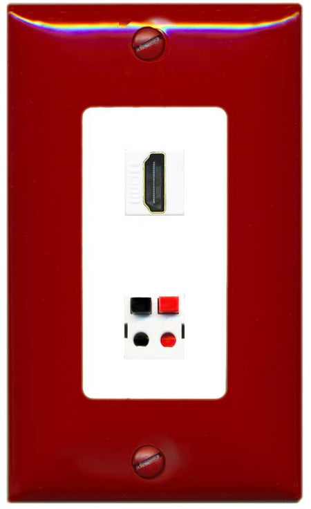 RiteAV HDMI SPEAKER Wall Plate [Red/White]