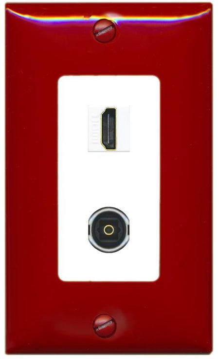 RiteAV HDMI TOSLINK Wall Plate [Red/White]