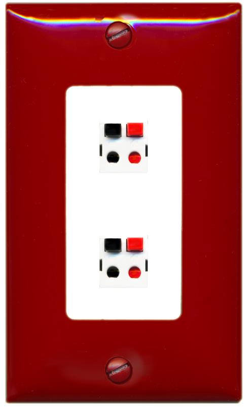 RiteAV 2 SPEAKER Wall Plate [Red/White]