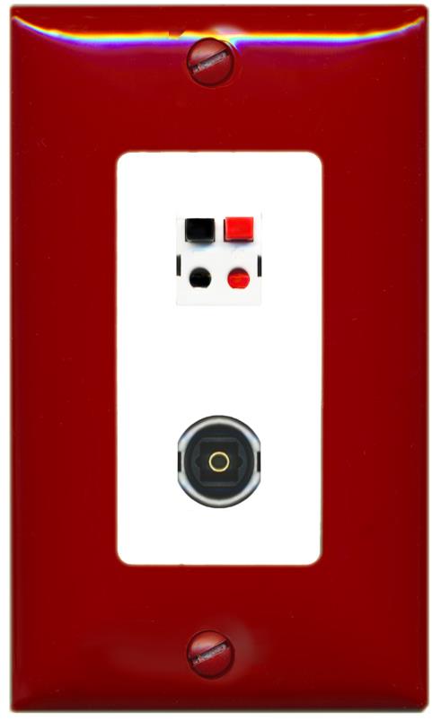 RiteAV SPEAKER TOSLINK Wall Plate [Red/White]