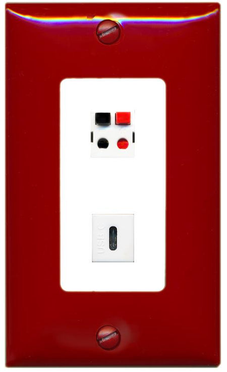 RiteAV SPEAKER USBC Wall Plate [Red/White]