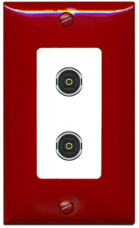 RiteAV 2 TOSLINK Wall Plate [Red/White]