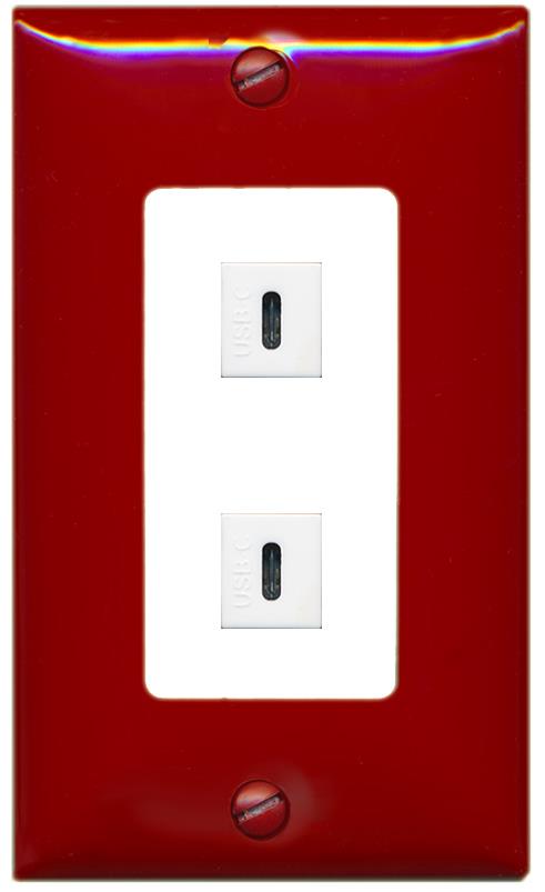 RiteAV 2 USBC Wall Plate [Red/White]