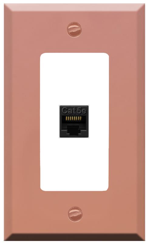RiteAV CAT5E-BLACK Wall Plate [Rose Gold-White]