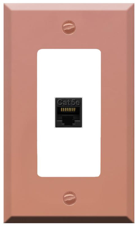 RiteAV CAT5E-BLACK Wall Plate [Rose Gold-White]