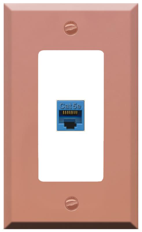 RiteAV CAT5E-BLUE Wall Plate [Rose Gold-White]