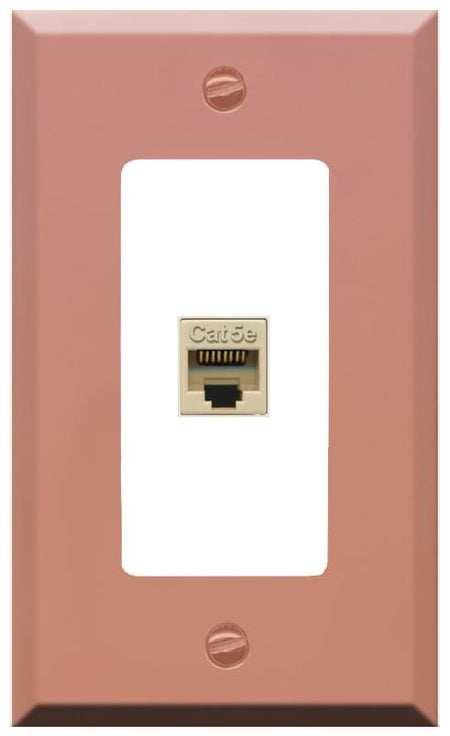 RiteAV CAT5E-IVORY Wall Plate [Rose Gold-White]