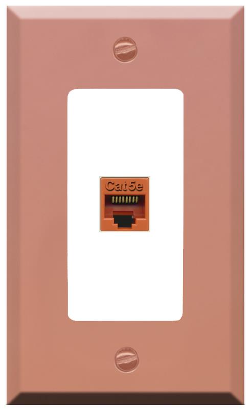 RiteAV CAT5E-ORANGE Wall Plate [Rose Gold-White]