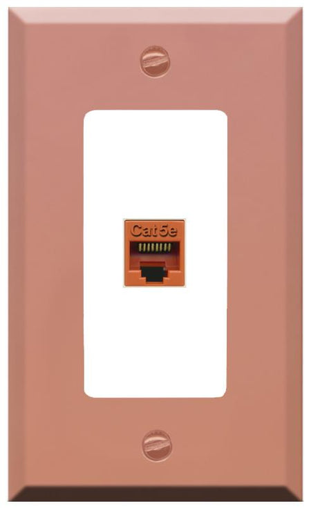 RiteAV CAT5E-ORANGE Wall Plate [Rose Gold-White]