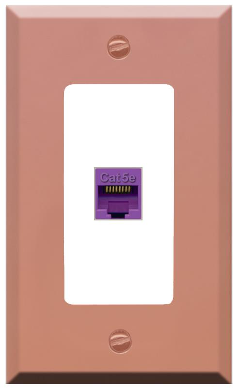 RiteAV CAT5E-PURPLE Wall Plate [Rose Gold-White]