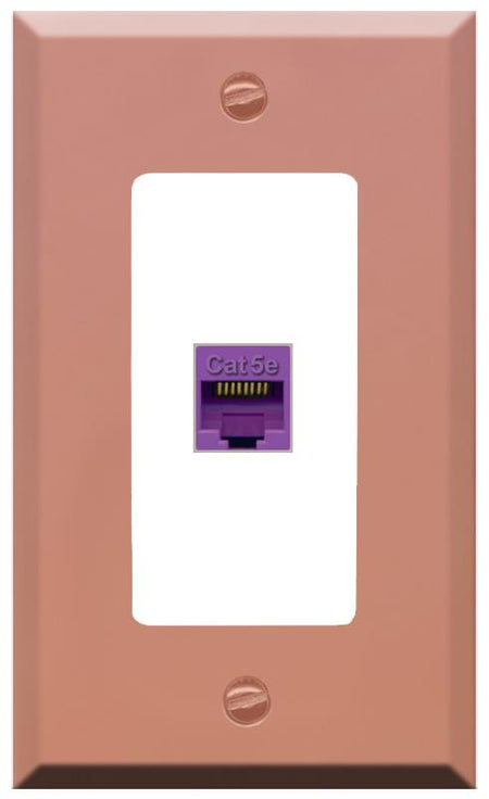 RiteAV CAT5E-PURPLE Wall Plate [Rose Gold-White]