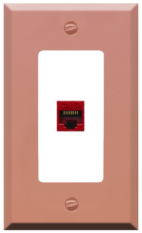 RiteAV CAT5E-RED Wall Plate [Rose Gold-White]