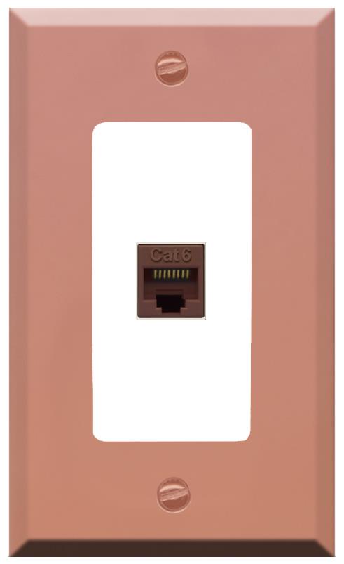 RiteAV CAT6-BROWN Wall Plate [Rose Gold-White]