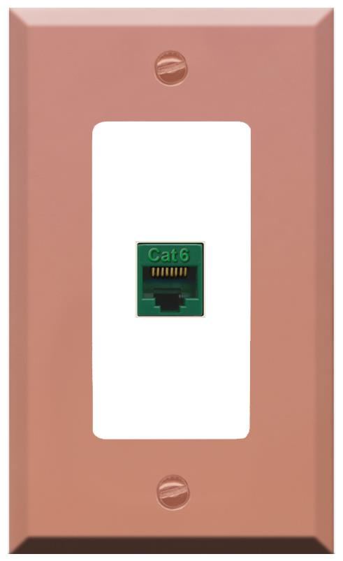 RiteAV CAT6-GREEN Wall Plate [Rose Gold-White]