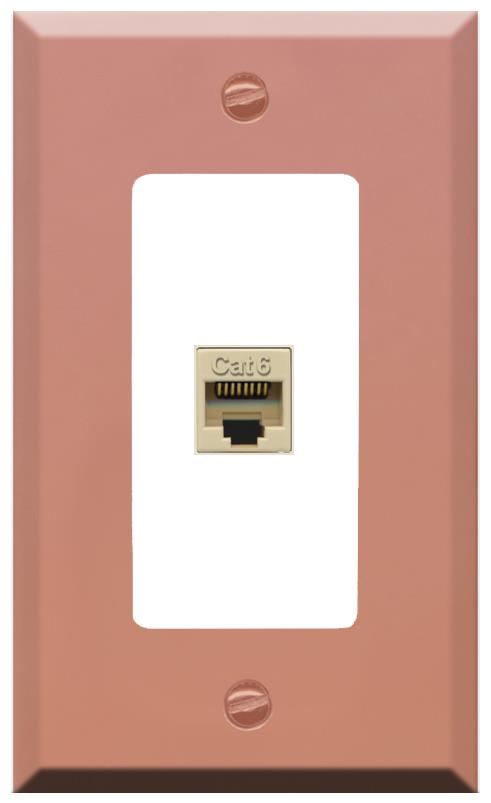 RiteAV CAT6-IVORY Wall Plate [Rose Gold-White]