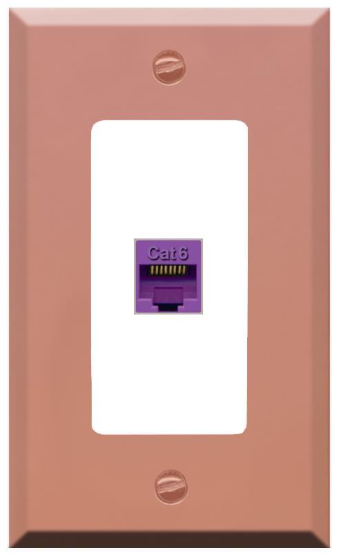 RiteAV CAT6-PURPLE Wall Plate [Rose Gold-White]