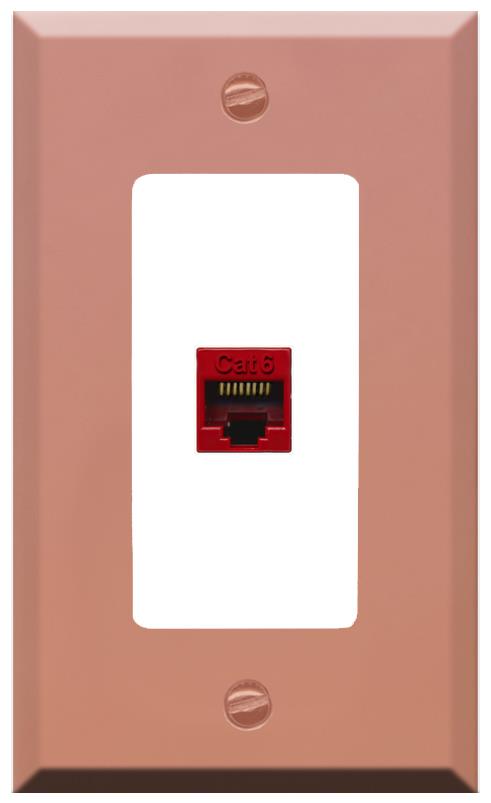 RiteAV CAT6-RED Wall Plate [Rose Gold-White]