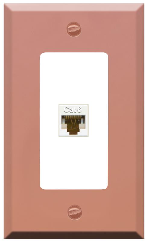 RiteAV CAT6-WHITE Wall Plate [Rose Gold-White]