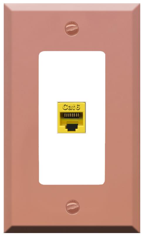 RiteAV CAT6-YELLOW Wall Plate [Rose Gold-White]