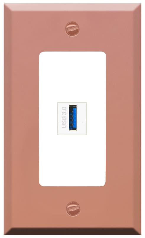 RiteAV USB-3 Wall Plate [Rose Gold-White]