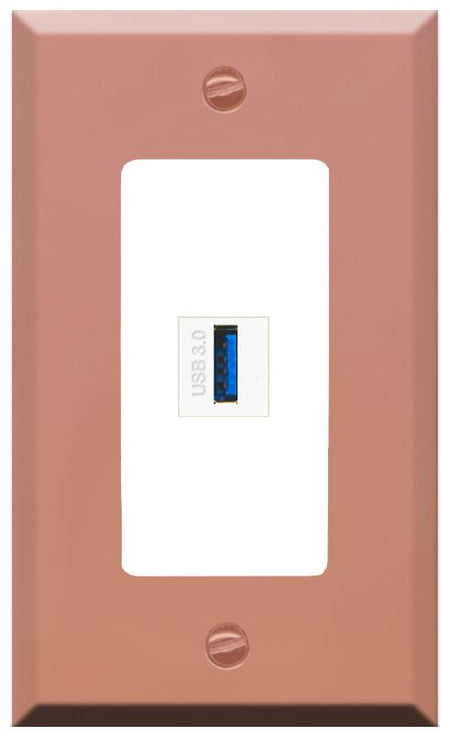 RiteAV USB-3 Wall Plate [Rose Gold-White]