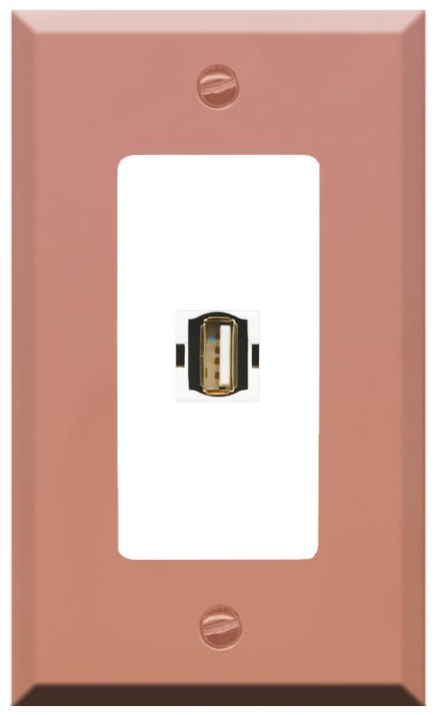 RiteAV USB2 Wall Plate [Rose Gold-White]