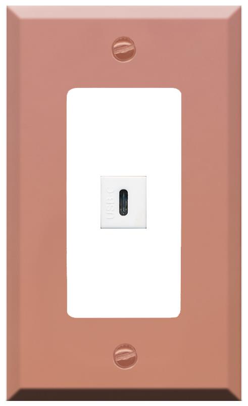 RiteAV USBC Wall Plate [Rose Gold-White]