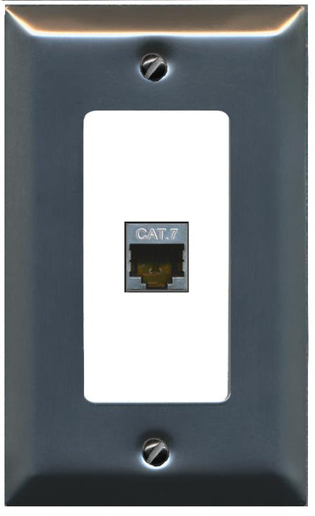 RiteAV CAT7 Wall Plate [Stainless-White]