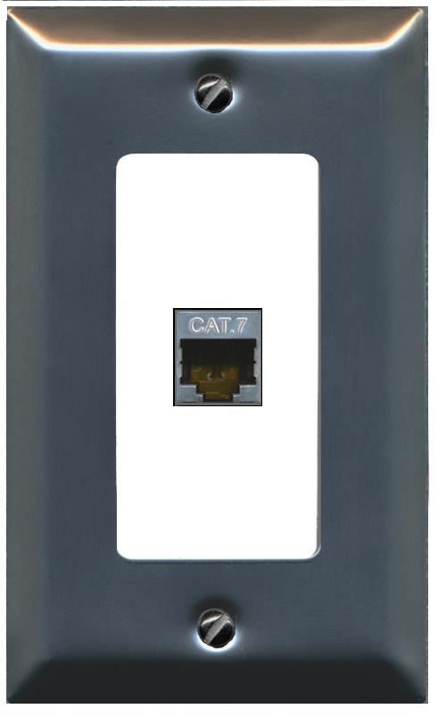 RiteAV CAT7 Wall Plate [Stainless-White]